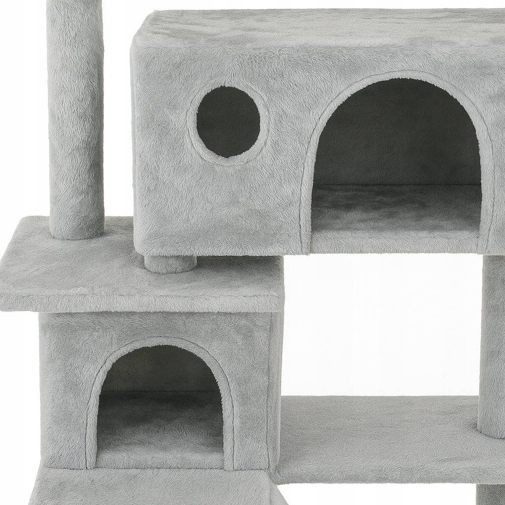 CAT SCRATCHER BED TOWER HOUSE POST TOY ON STRING GREY Brand Wideshop