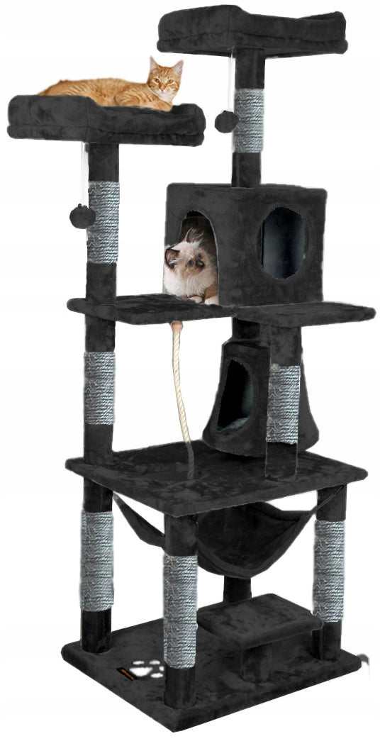 CAT SCRATCHER BLACK HOUSE BOOTH TREE TOWER XXL 170cm