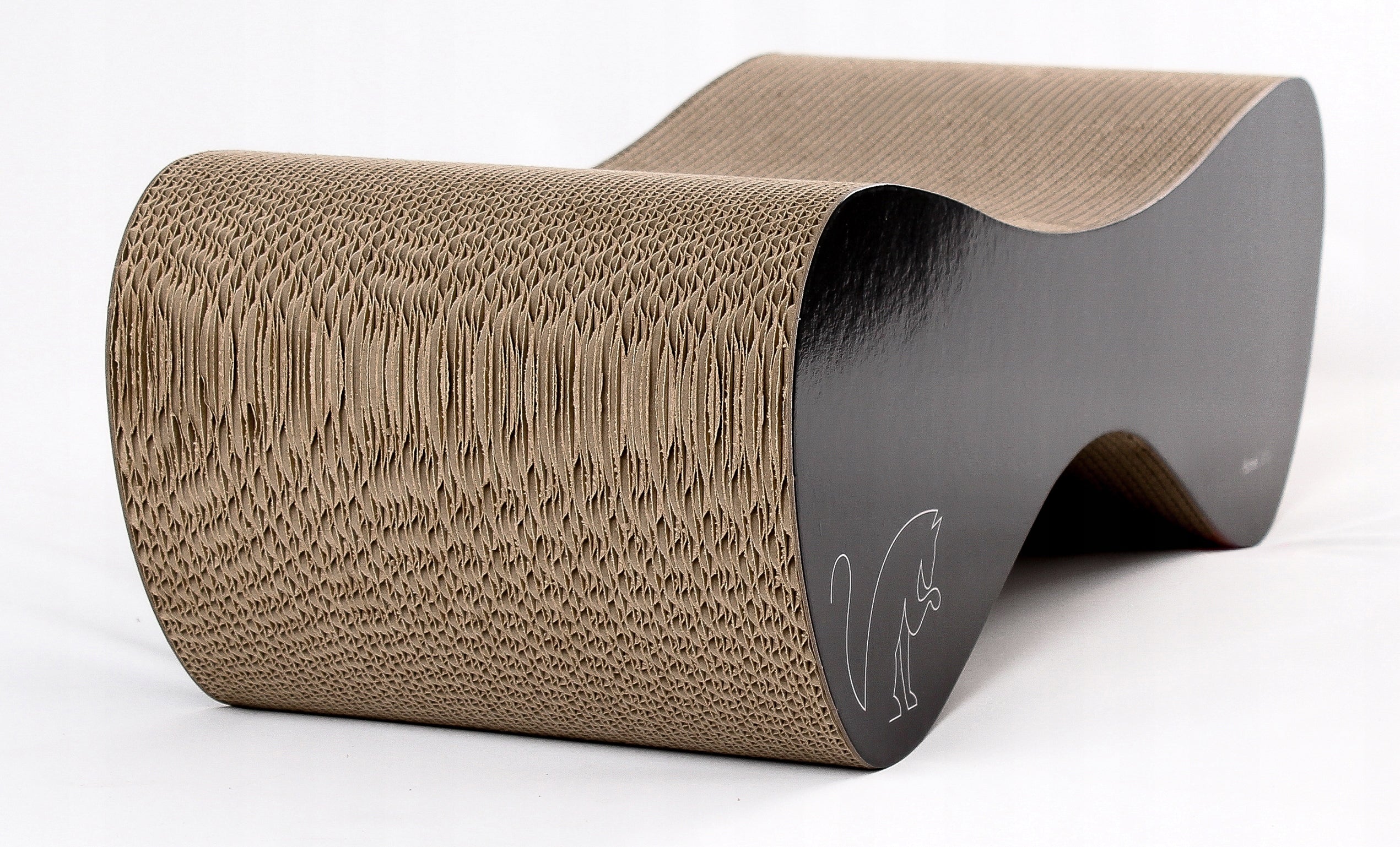 CAT SCRATCHER CARDBOARD LARGE BED 71x21x25 cm HomeCatty Trade name Drapak Czarny HomeCatty Balance