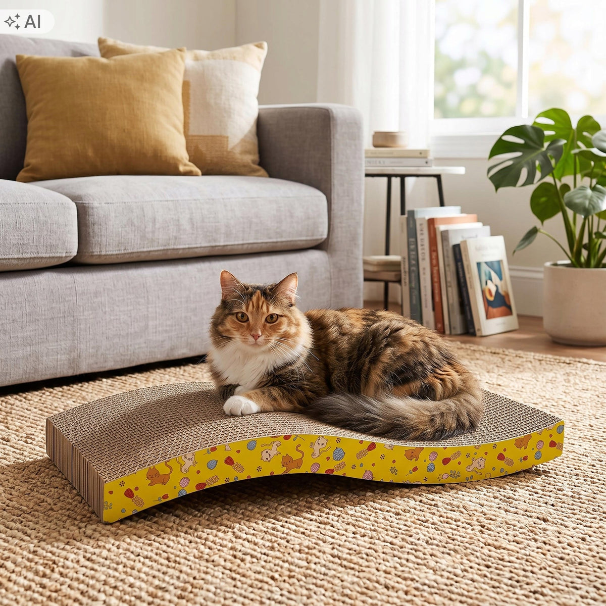CAT SCRATCHER CARDBOARD WITH CATNIP BED WAVE OF CARDBOARD Packaging status original