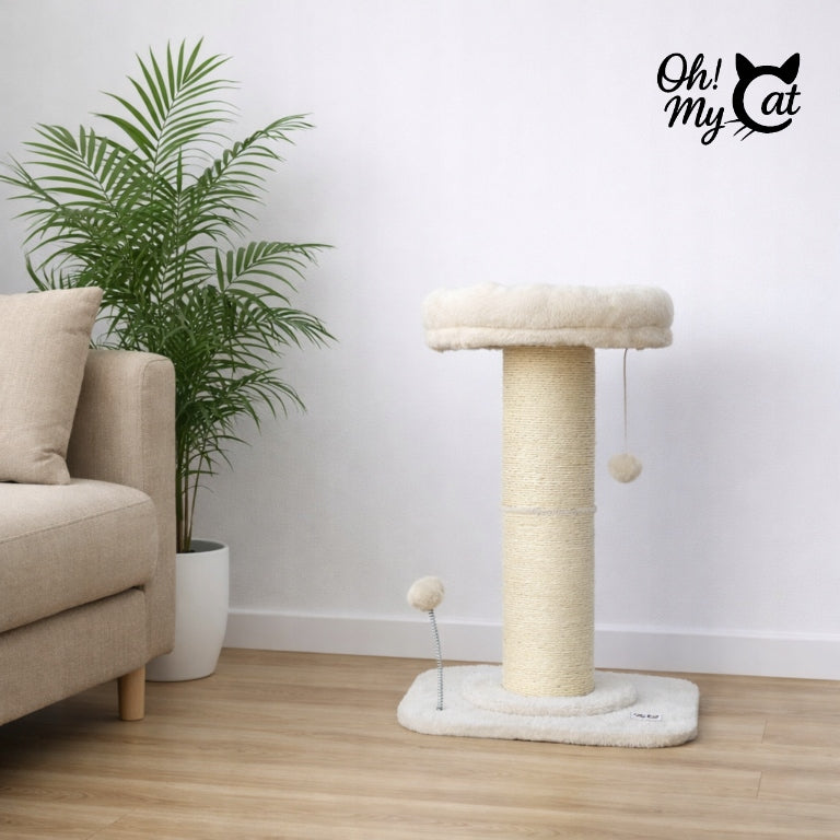 CAT SCRATCHER Cream ~PREMIUM! DIAMETER Post THICK Toy BED Packaging status original