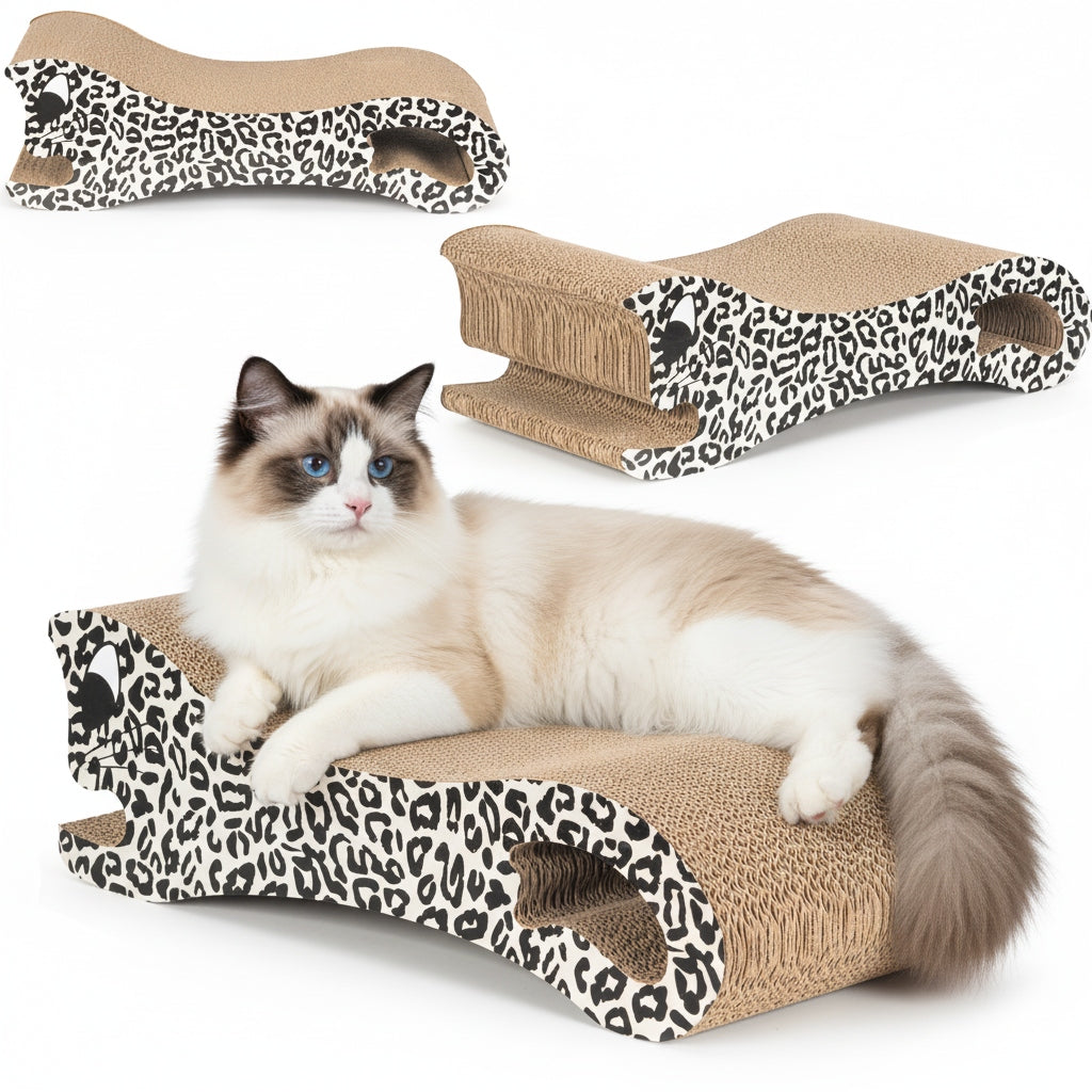 CAT SCRATCHER ECOLOGICAL BED MDF IN THE SHAPE OF A PANTHER CAT COIL