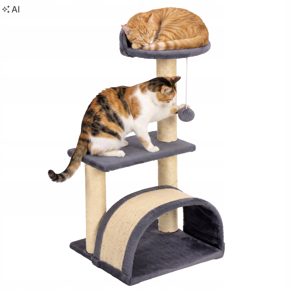 CAT SCRATCHER HIGH POST BED COTTAGE TREE TOWER BALL 67 cm