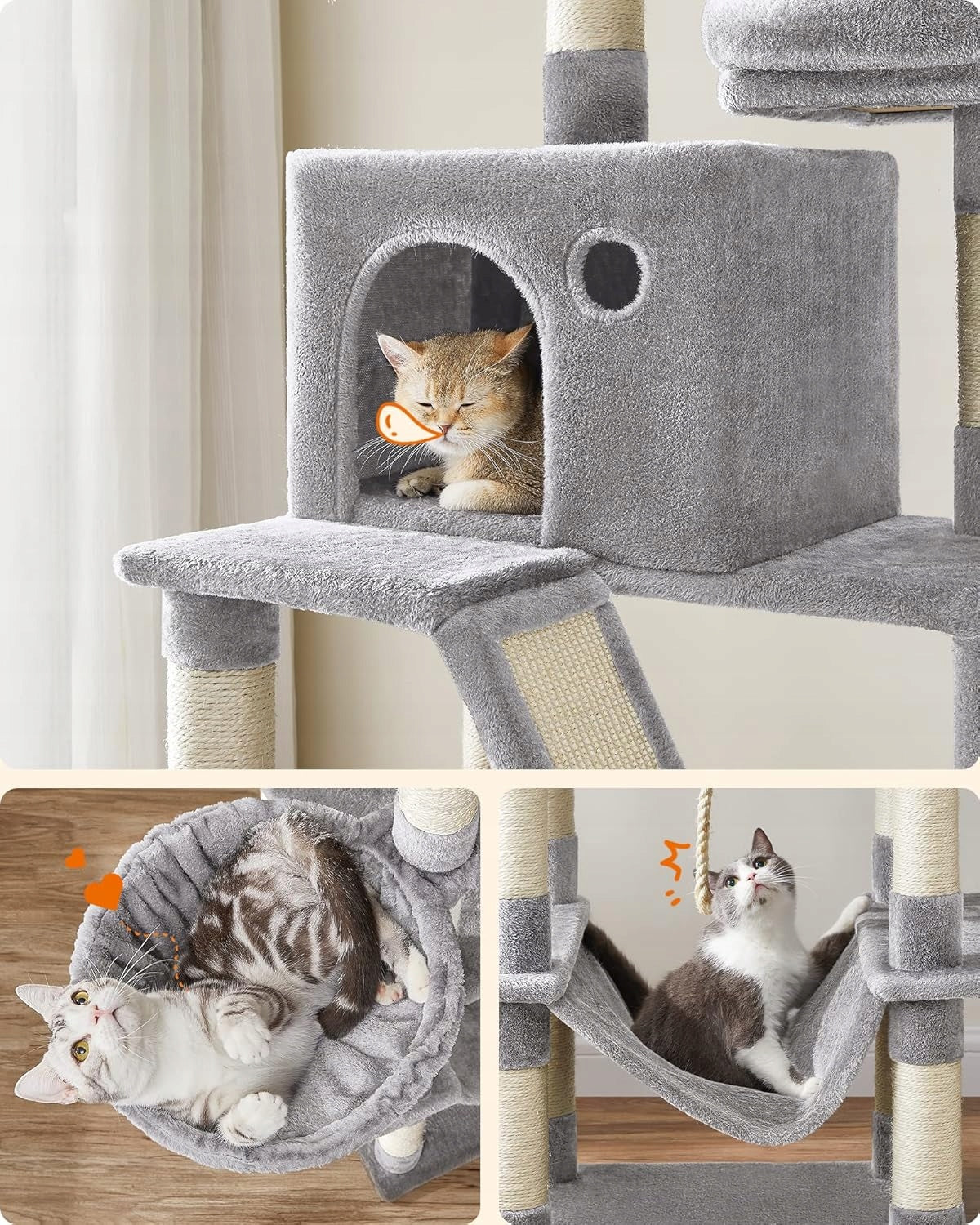 CAT SCRATCHER LARGE XXL HIGH 7 LEVELS BED POST COTTAGE 206 CM Height (cm) 161 - 220 cm