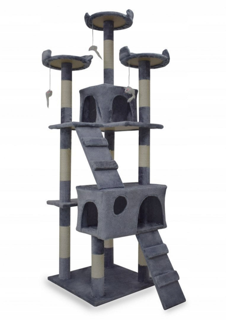 CAT SCRATCHER LIGHT GREY 170CM TREE WITH SISAL BEDS POSTS COTTAGES Manufacturer code HD16652