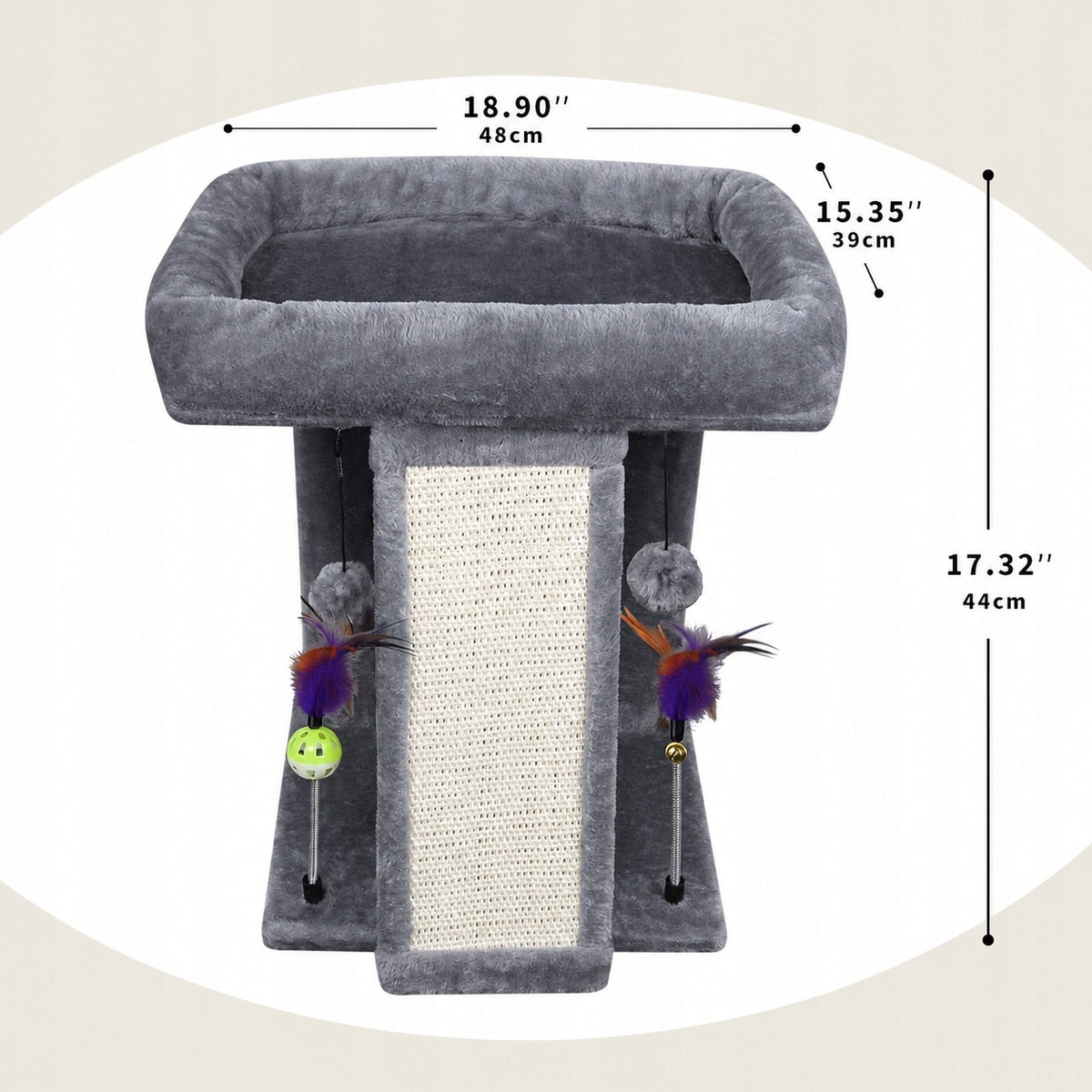 CAT SCRATCHER LOW STURDY FOR BIG SMALL CATS TOYS TREE C13 Packaging status original
