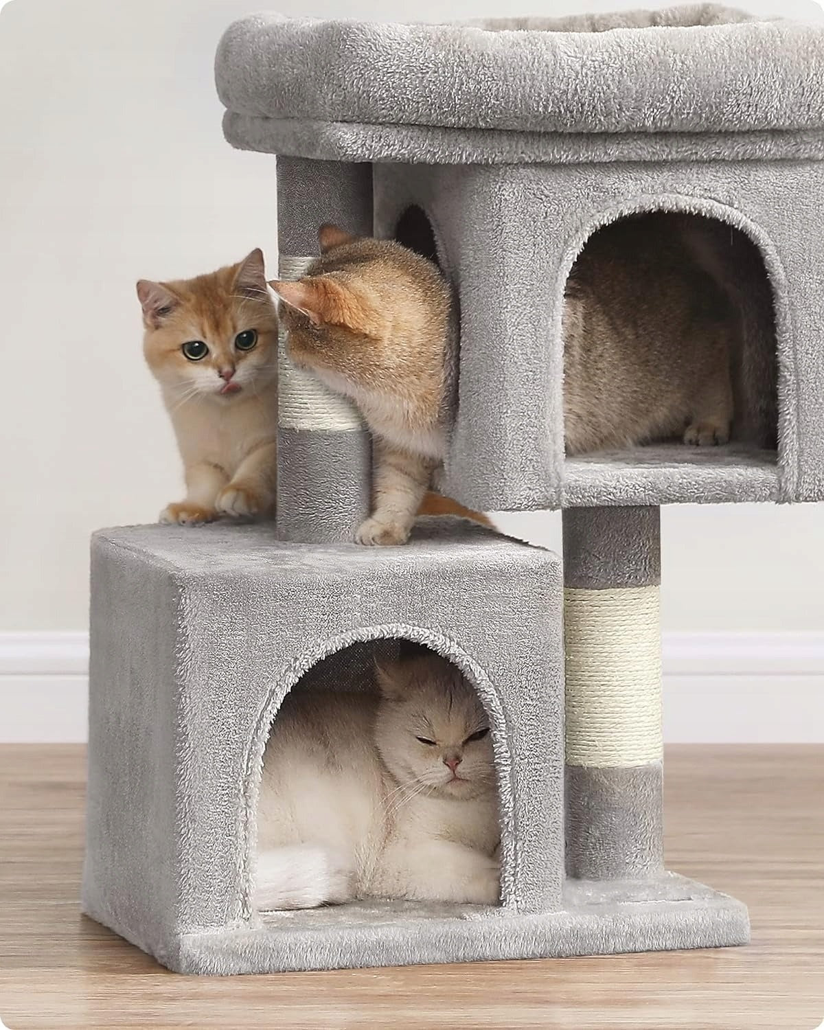 CAT SCRATCHER SMALL BED HOUSE CAVE POST SUN LOUNGER 2 LEVELS 67cm Height (cm) 61 - 100 cm