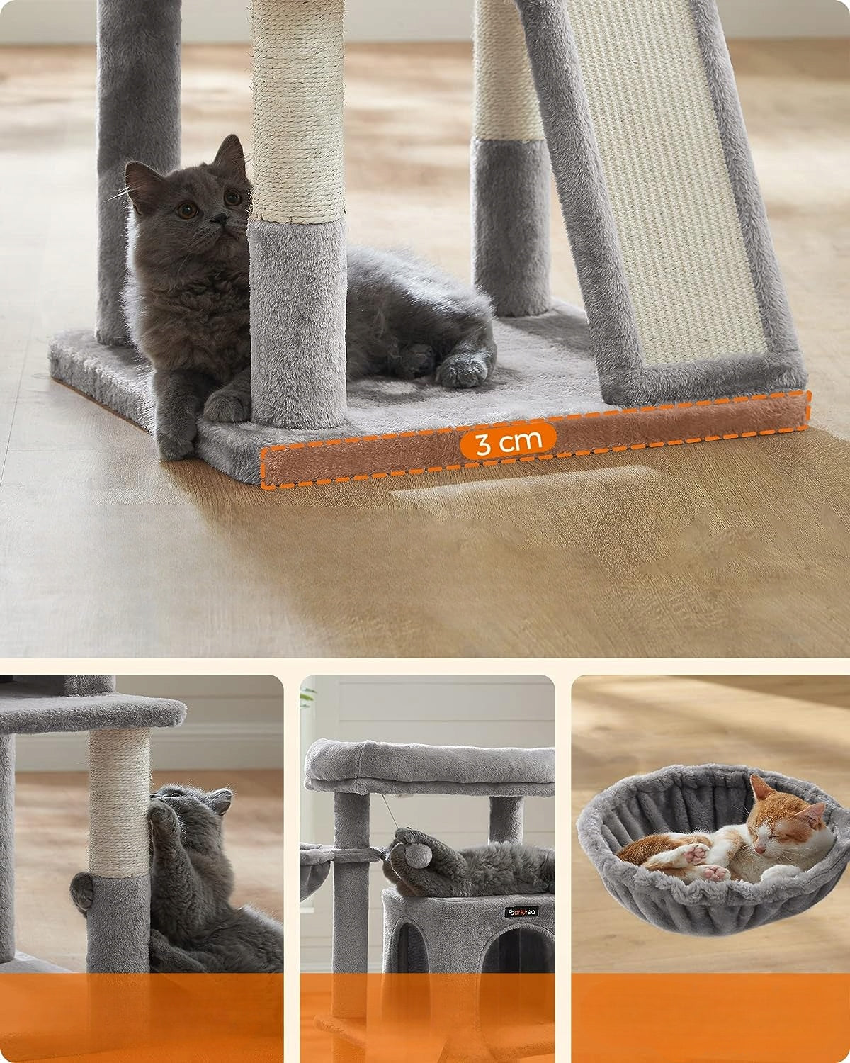 CAT SCRATCHER STABLE BED TOWER POST COTTAGE 3 LEVELS Kind small scratching post bed scratching mats scratching post scratching tower