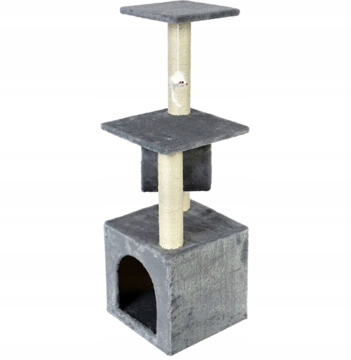 CAT SCRATCHER STABLE HOUSE TUNNEL BED POST SISAL TOYS GREY Manufacturer code V47-GRAY