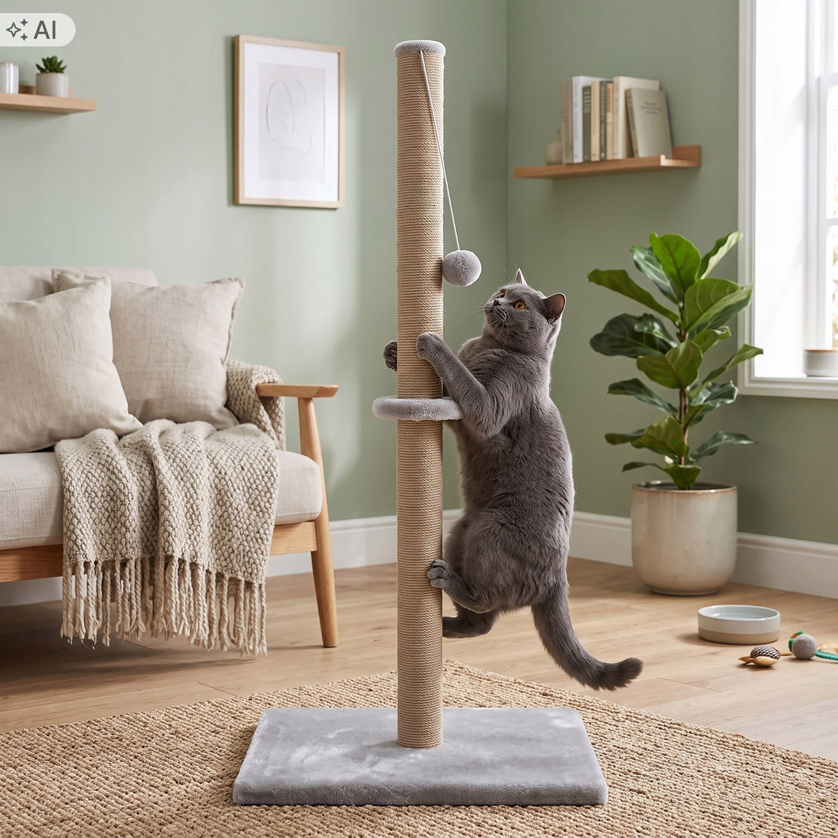 CAT SCRATCHER TOWER POST HIGH LARGE SISAL STRING +TOY BED Manufacturer code PA1031