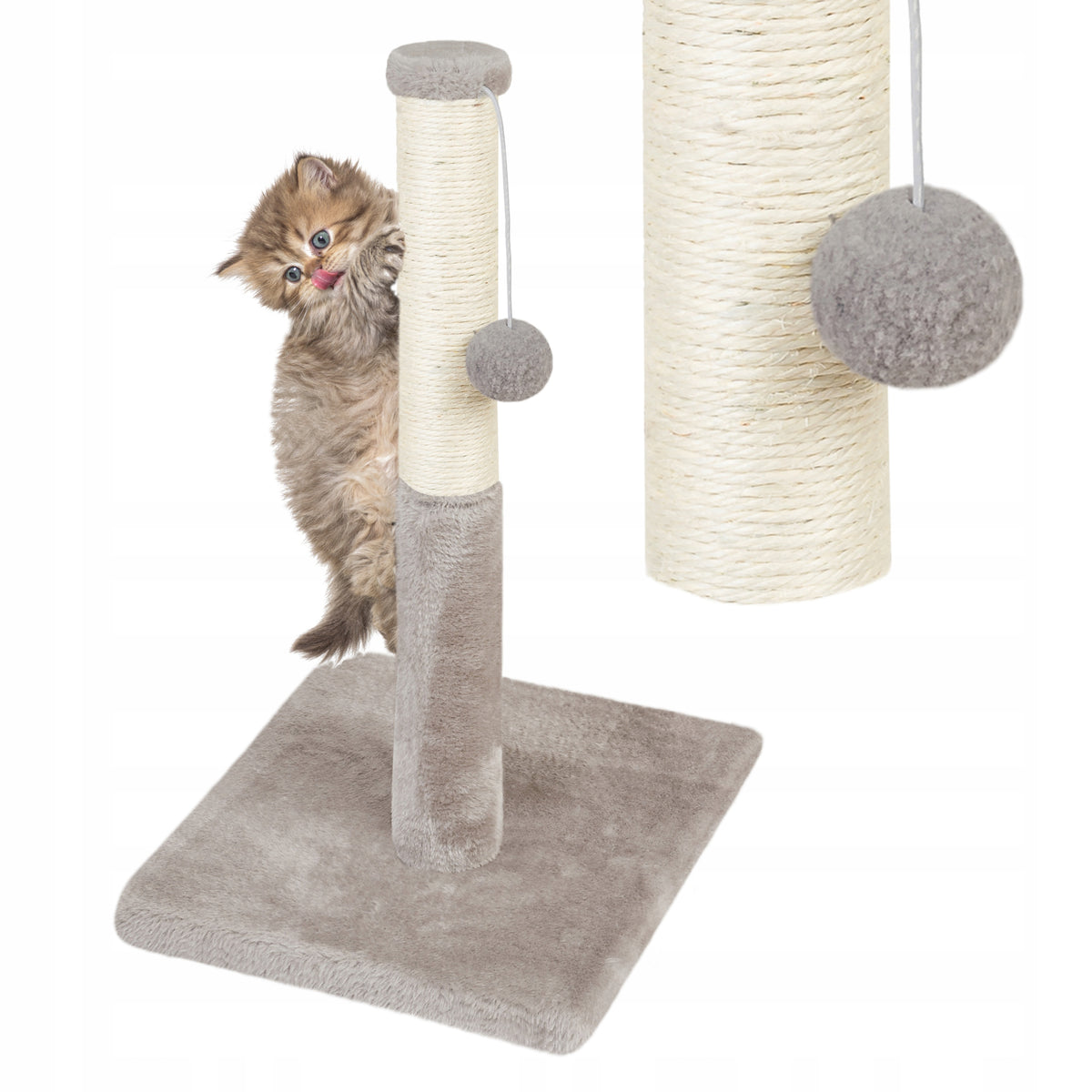 CAT SCRATCHING POST SISAL TOWER L 30x30x52 CM GREY