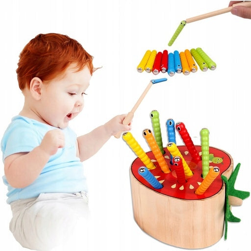 CATCH WORM GAME MAGNETIC WOODEN APPLE MONTESSORI EAN (GTIN) 5905902900623