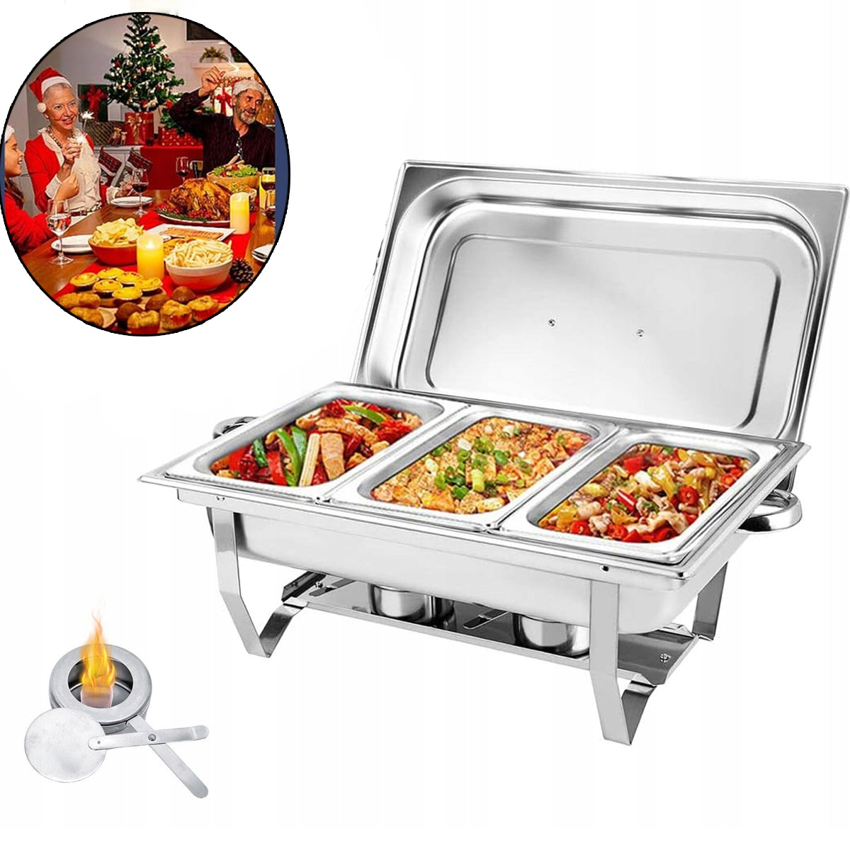 CATERING HEATER 3x FOR SERVING DISHES 9L