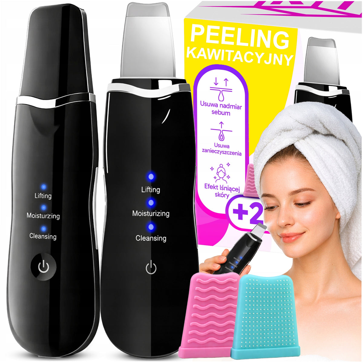 CAVITATION PEELING DEVICE FOR CAVITATION PEELING IONTOPHORESIS LIFTING