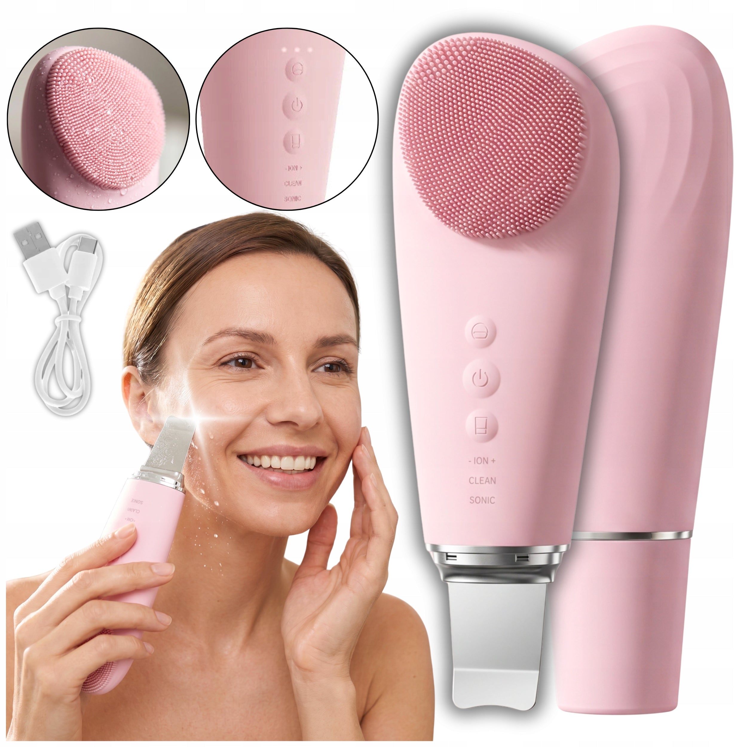 CAVITATION PEELING+WASHER FACIAL MASSAGE WIRELESS SONOPHORESIS IONTOPHORESIS