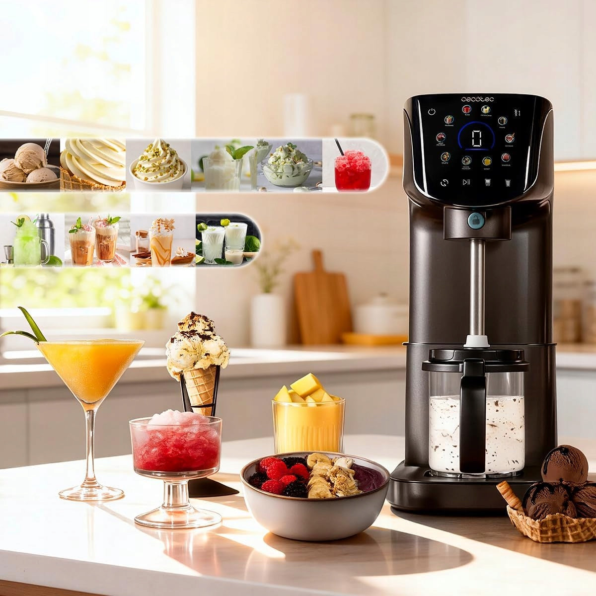 CECOTEC GELATEC 2100 ICE CREAM MACHINE 500W 11 PROGRAMS TOUCH PANEL Brand Cecotec