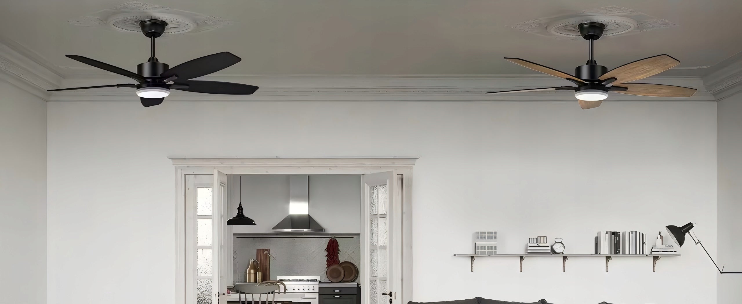 CEILING FAN CEILING LIGHT 6 SPEED 42" WITH TIMER + REMOTE CONTROL Dominant color beige