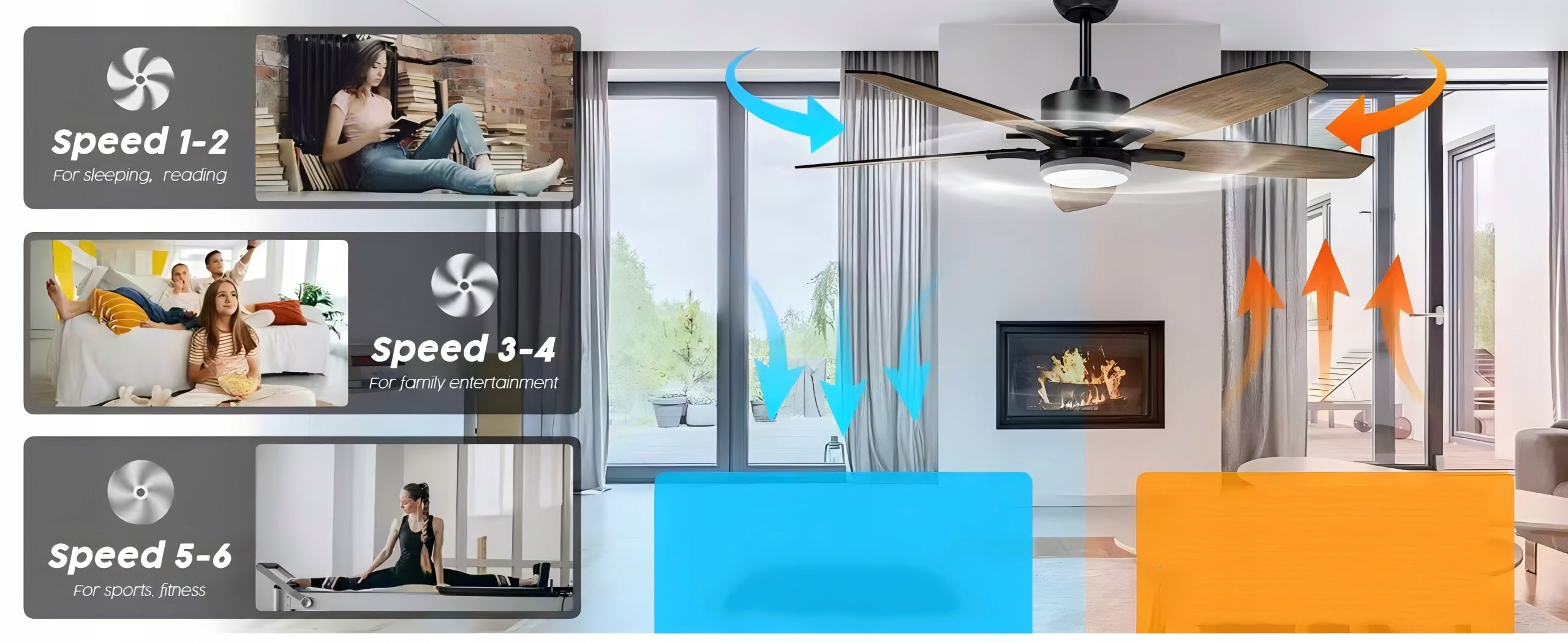CEILING FAN CEILING LIGHT 6 SPEED 42" WITH TIMER + REMOTE CONTROL Manufacturer code CFN1318BM