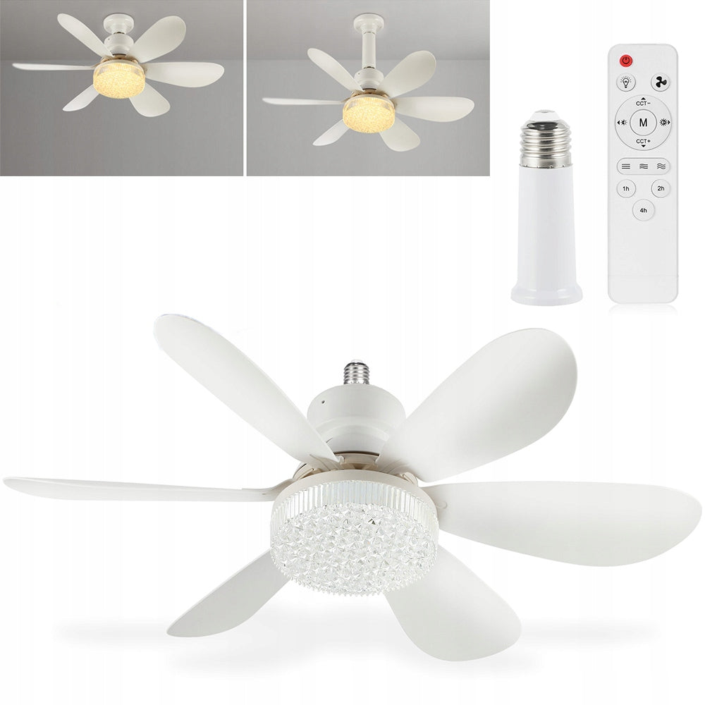 CEILING FAN PLAFOND LED LAMP 52 CM TRANSPARENT ACRYLIC