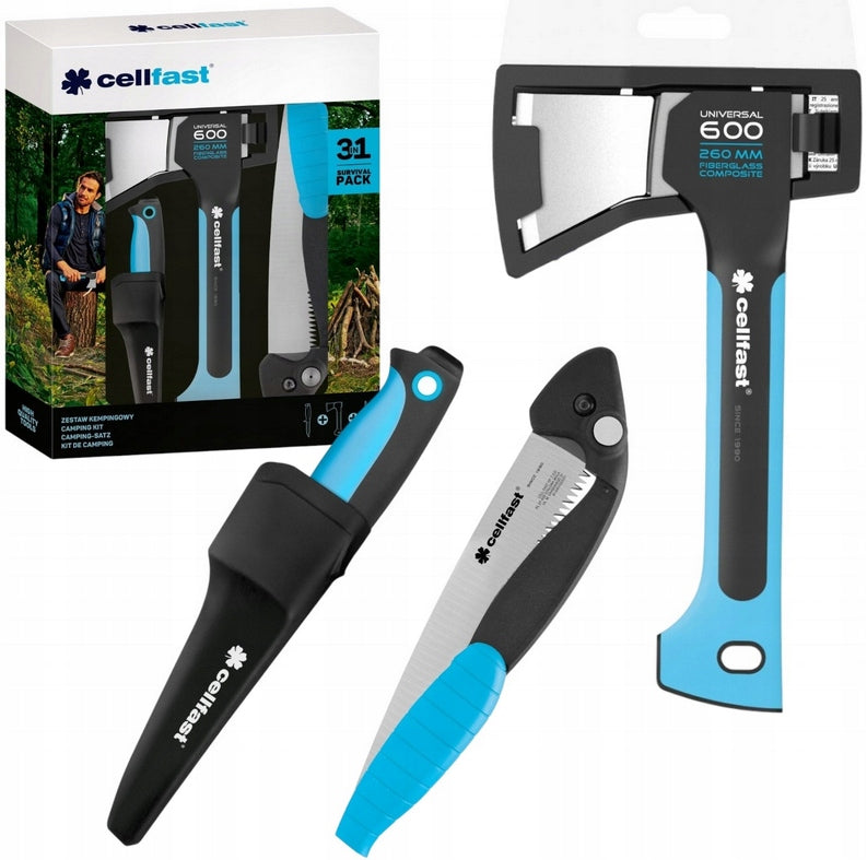 CELLFAST AXE CAMPING SET ENERGO U600 SAW FOLDING KNIFE 42-104