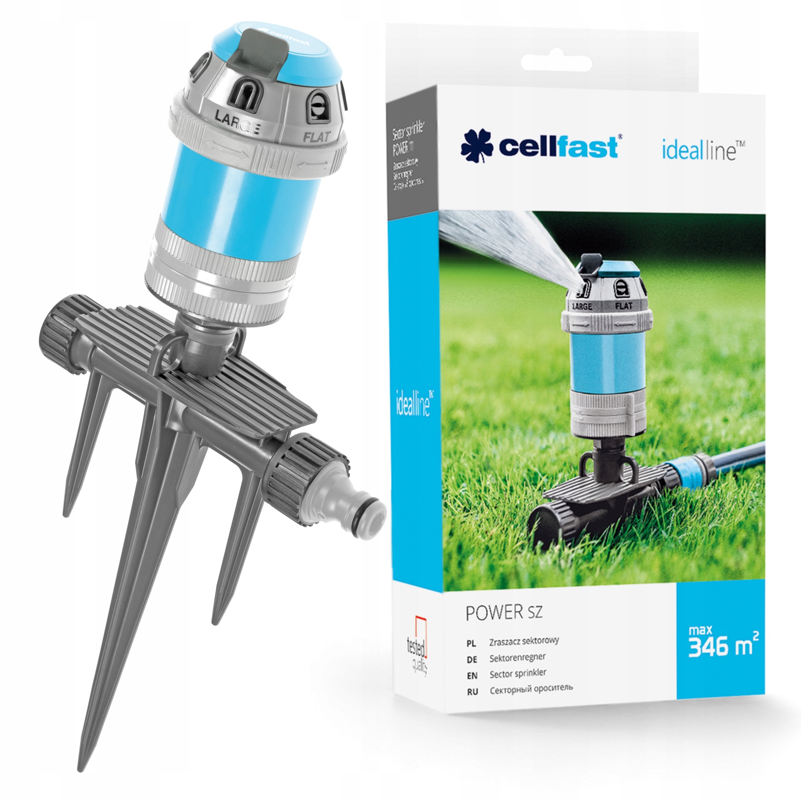 CELLFAST SECTOR SPRINKLER 6-FUNCTION 346M2 POWER FOR ROTARY WATERING