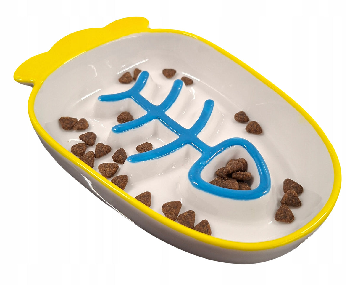CERAMIC DOG BOWL FOR SMALL DOGS TO EAT AND DRINK Manufacturer code PB83044 ŻÓŁTA