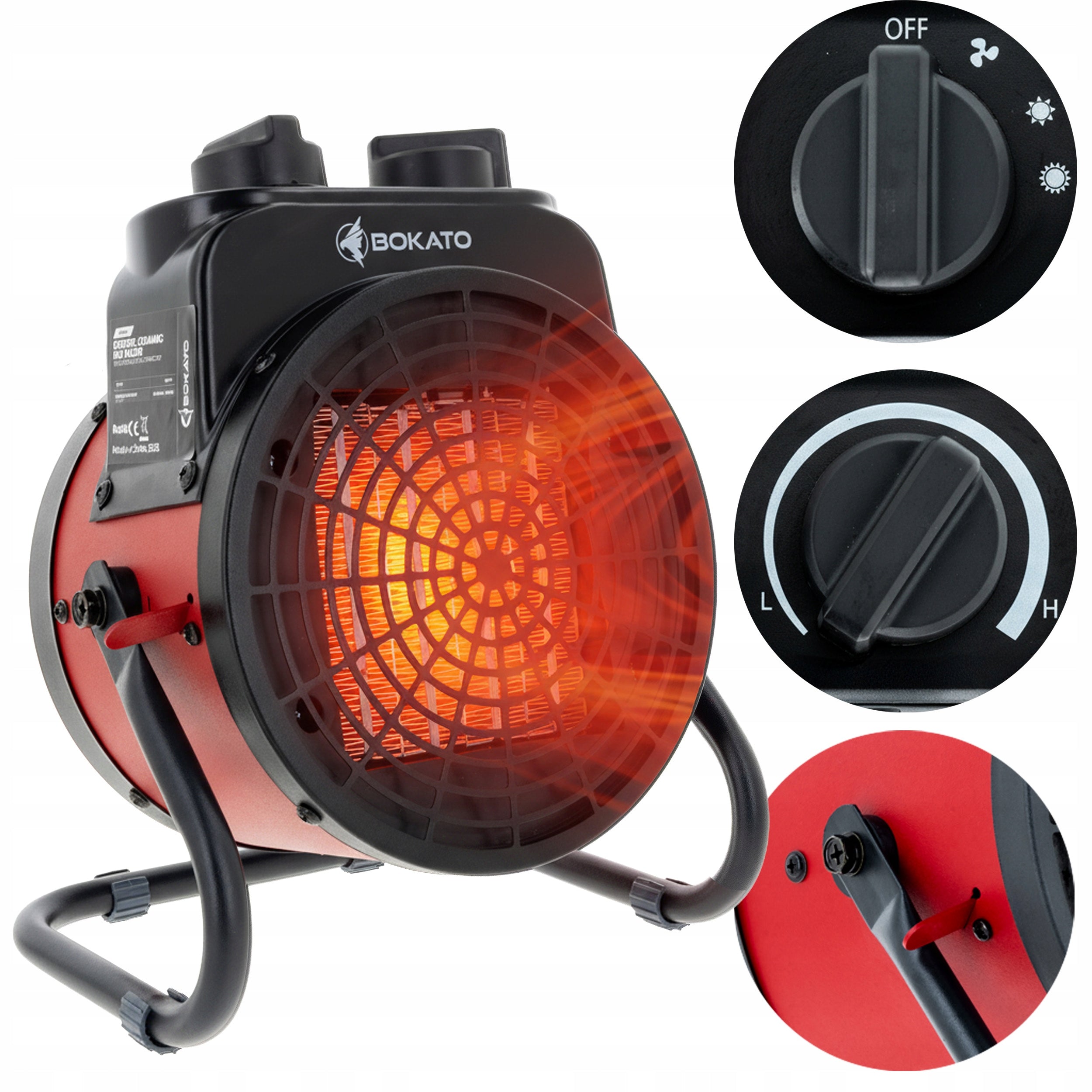 CERAMIC FAN HEATER 2000W HEATER APRON 2 LEVELS BOKATO