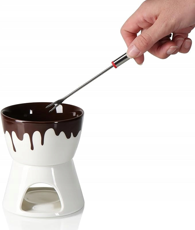 CERAMIC FONDUE HOT CHOCOLATE BOWL WITH HEATER STAND Brand no brand