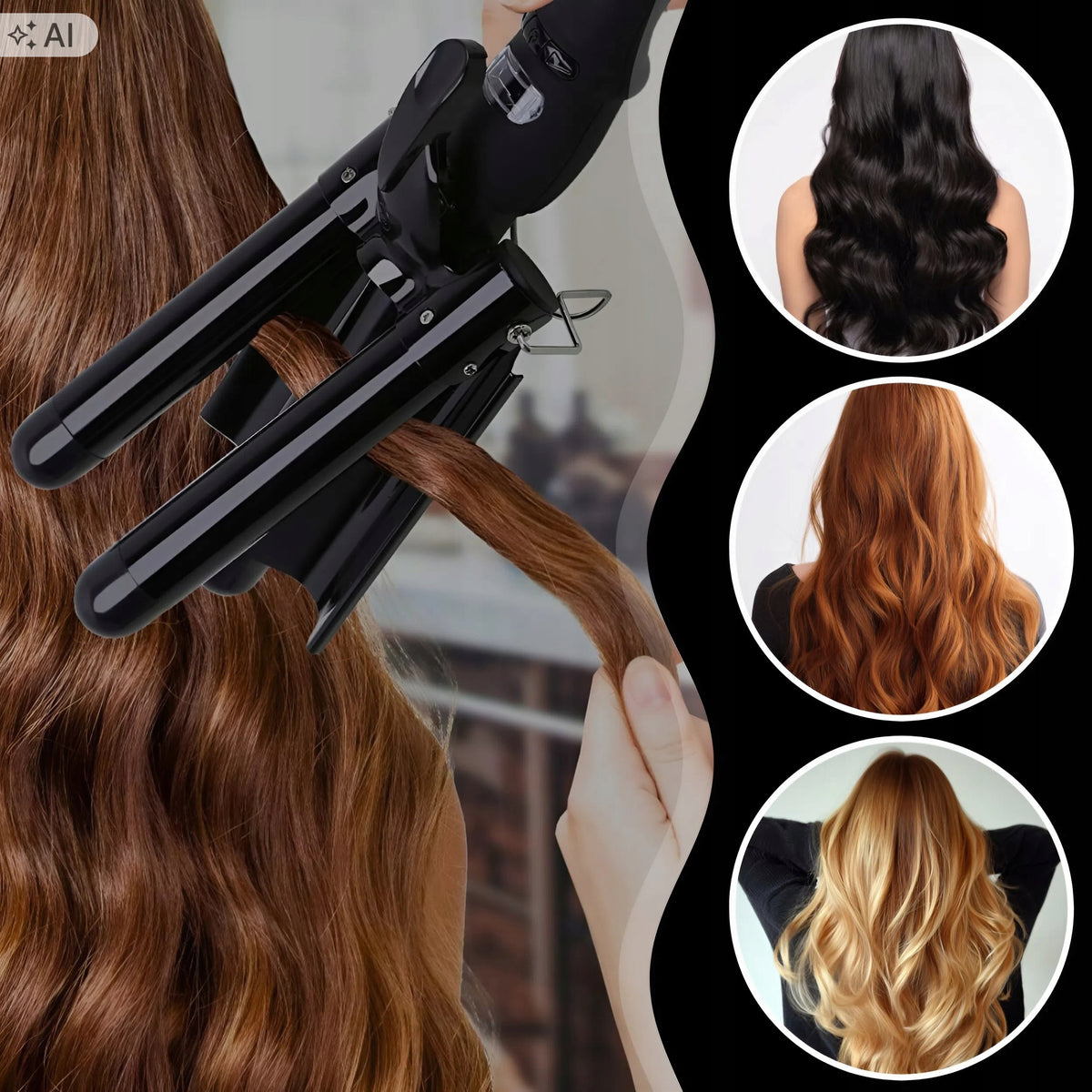 CERAMIC HAIR INVERTER PTC TRIPLE LCD 25 MM 210°C Brand Aptel