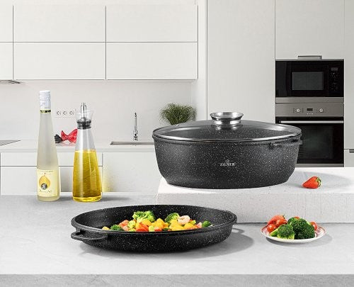 CERAMIC MARBLE PAN 8L GOOSEBERRY 38CM Brand Zilner