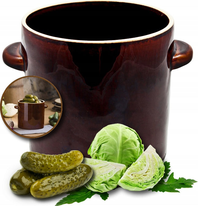 CERAMIC POT STONEWARE BARREL FOR PICKING CUCUMBER CABBAGE CERAMIC 2L
