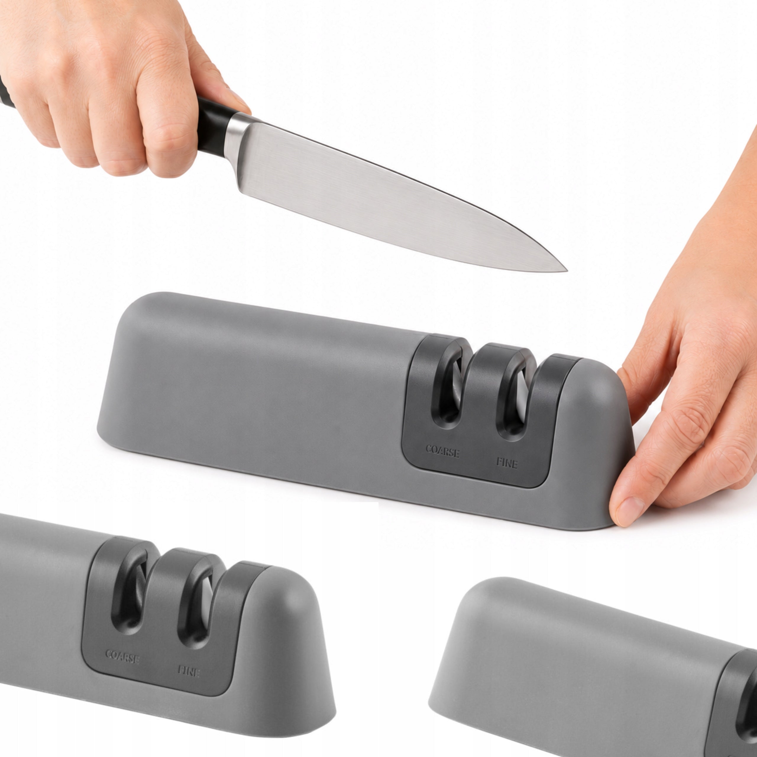 CERAMIC Slotted Knife Sharpener Manual Gray Legacy BergHOFF