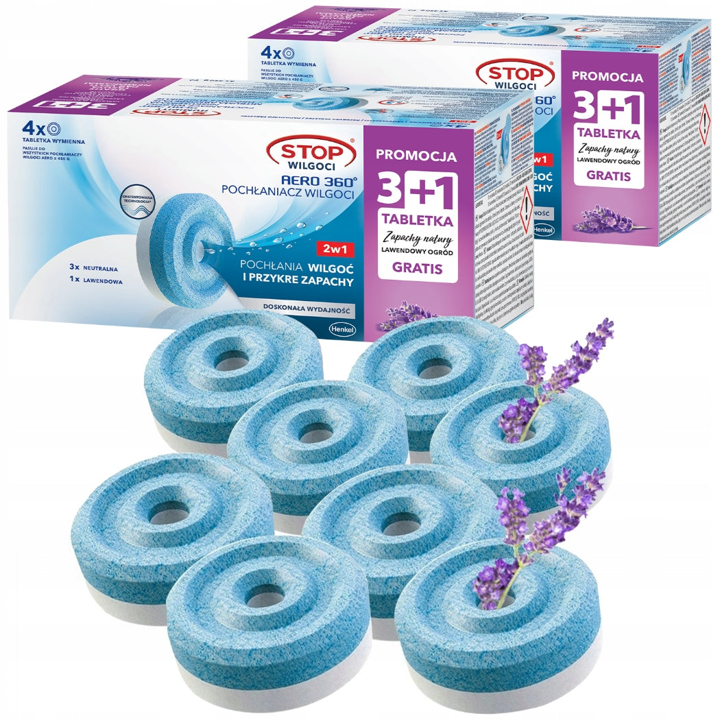 CERESIT AERO 360 MOISTURE ABSORBER TABLET CARTRIDGE LAVENDER DEHUMIDIFIER