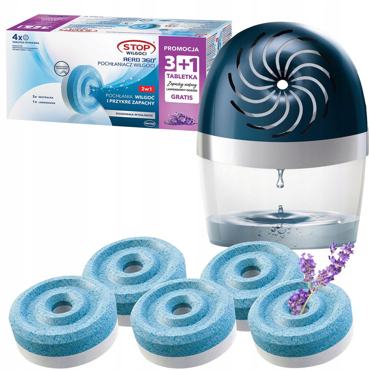 CERESIT MOISTURE ABSORBER DEVICE BLUE + 5 CARTRIDGES Manufacturer code oczyszczacz przeciw grzybom stop wolgoci