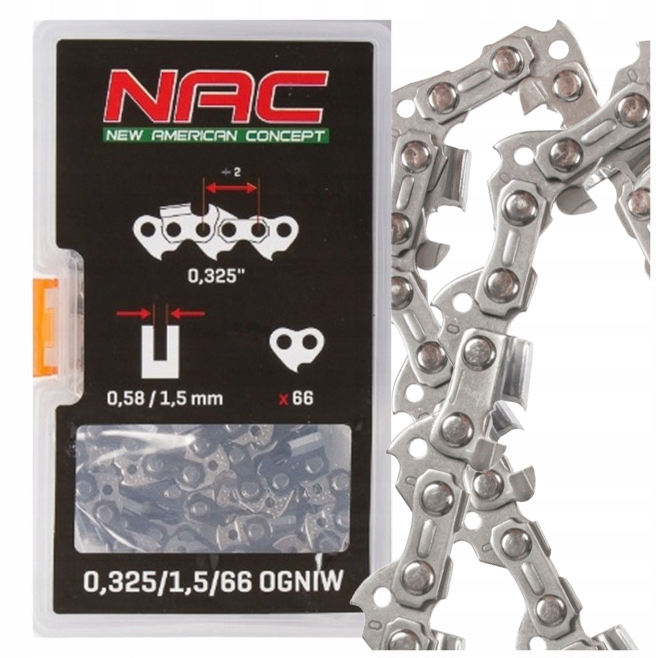 CHAIN FOR SAW NAC 66 LINKS 1,5 325 CST45-40-02AC TT-CS4500 CST45-40-05AC