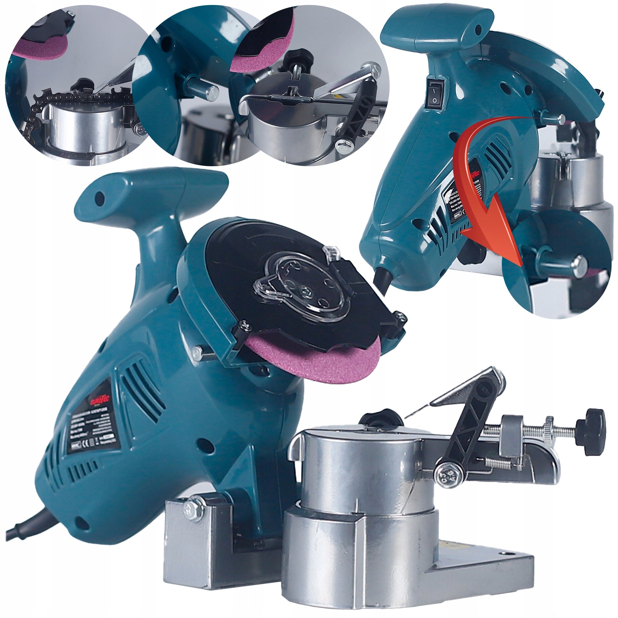 CHAIN SHARPENER CHAINSAW ELECTRIC SAW 750W + SET DISC EUROTEC