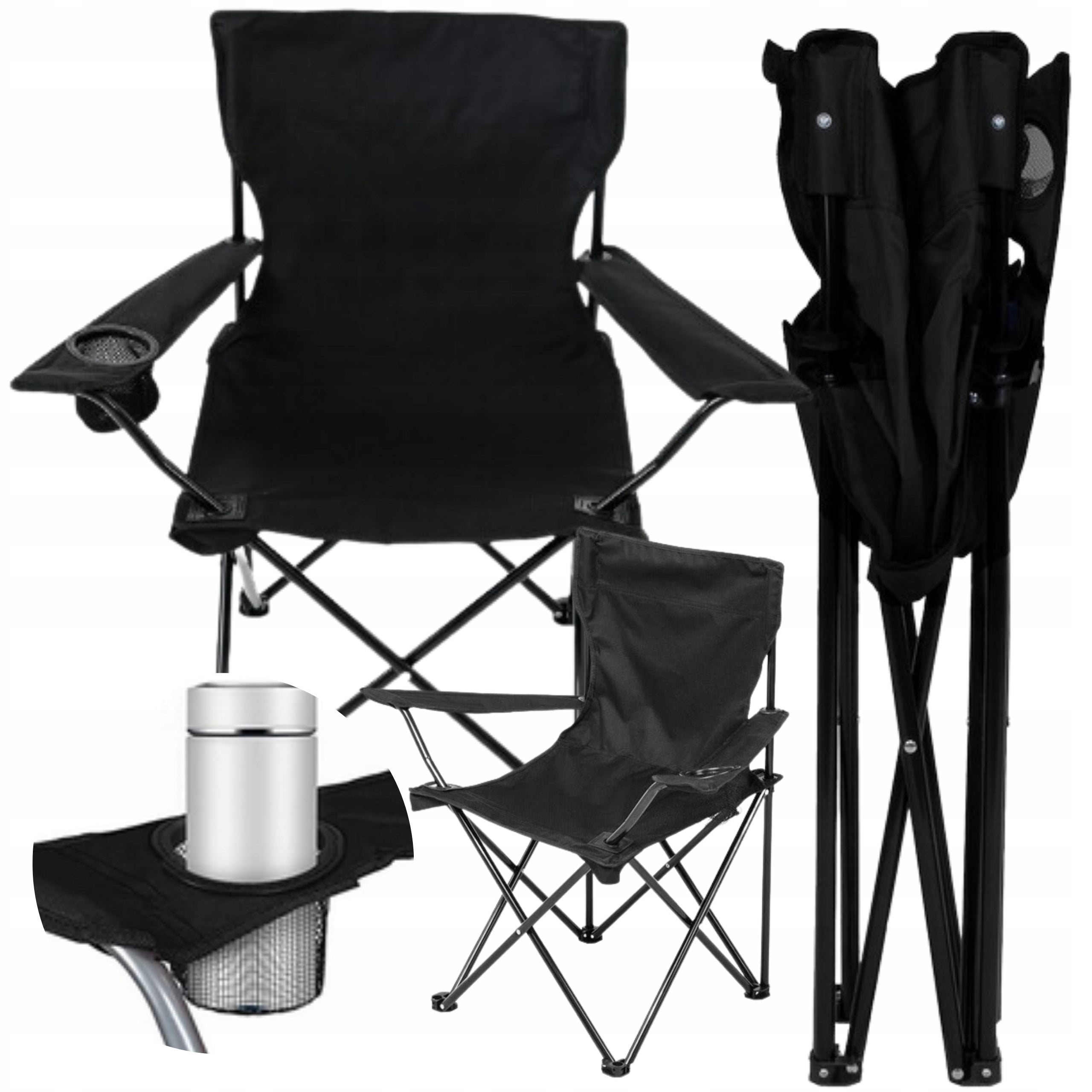 CHAIR FISHING CHAIR CAMPINGOIWE HIKING FOLDING BLACK