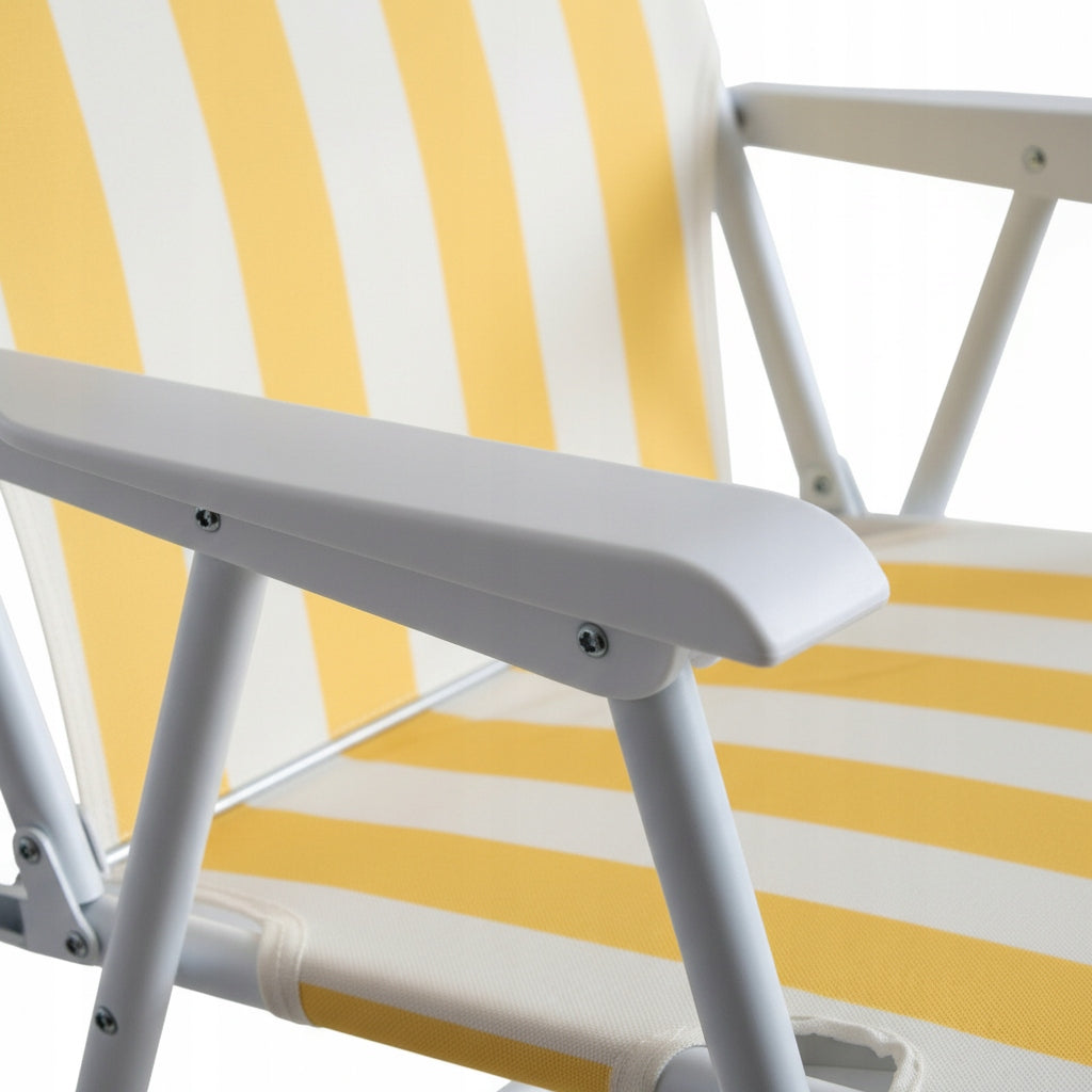 CHAIR YS-35 BEACH FOLDING HIKING LOUNGER YELLOW STRIPES Packaging status original