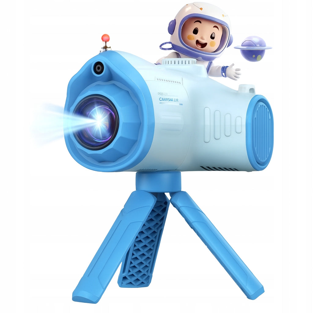 CHAKEYAKE 2 in 1 1080P Kids Camera with Projector, Tripod, 32GB Card