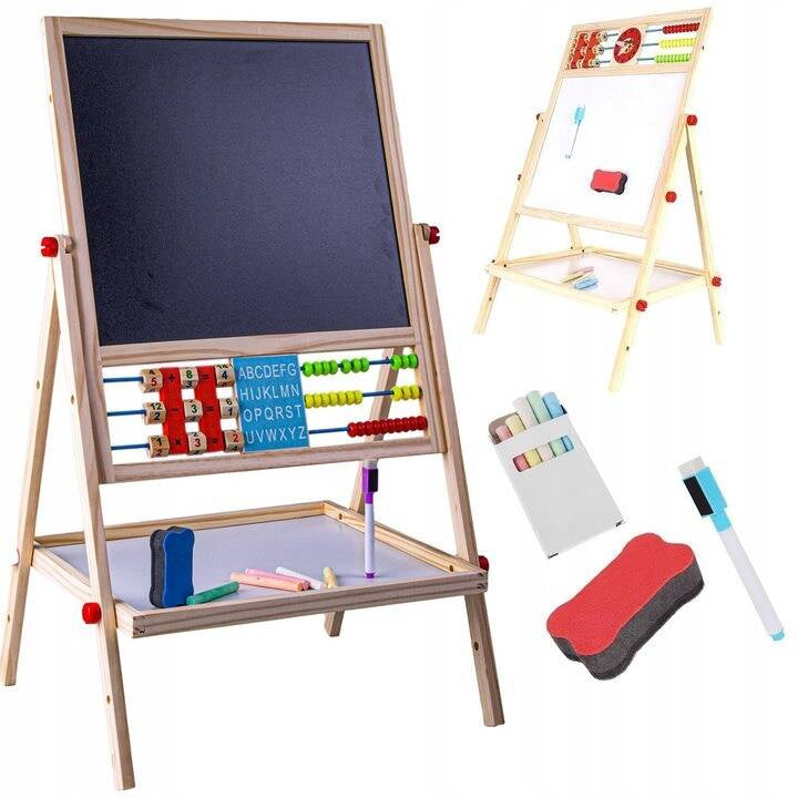 CHALKBOARD MAGNETIC DOUBLE SIDED 6in1 + CLOCK