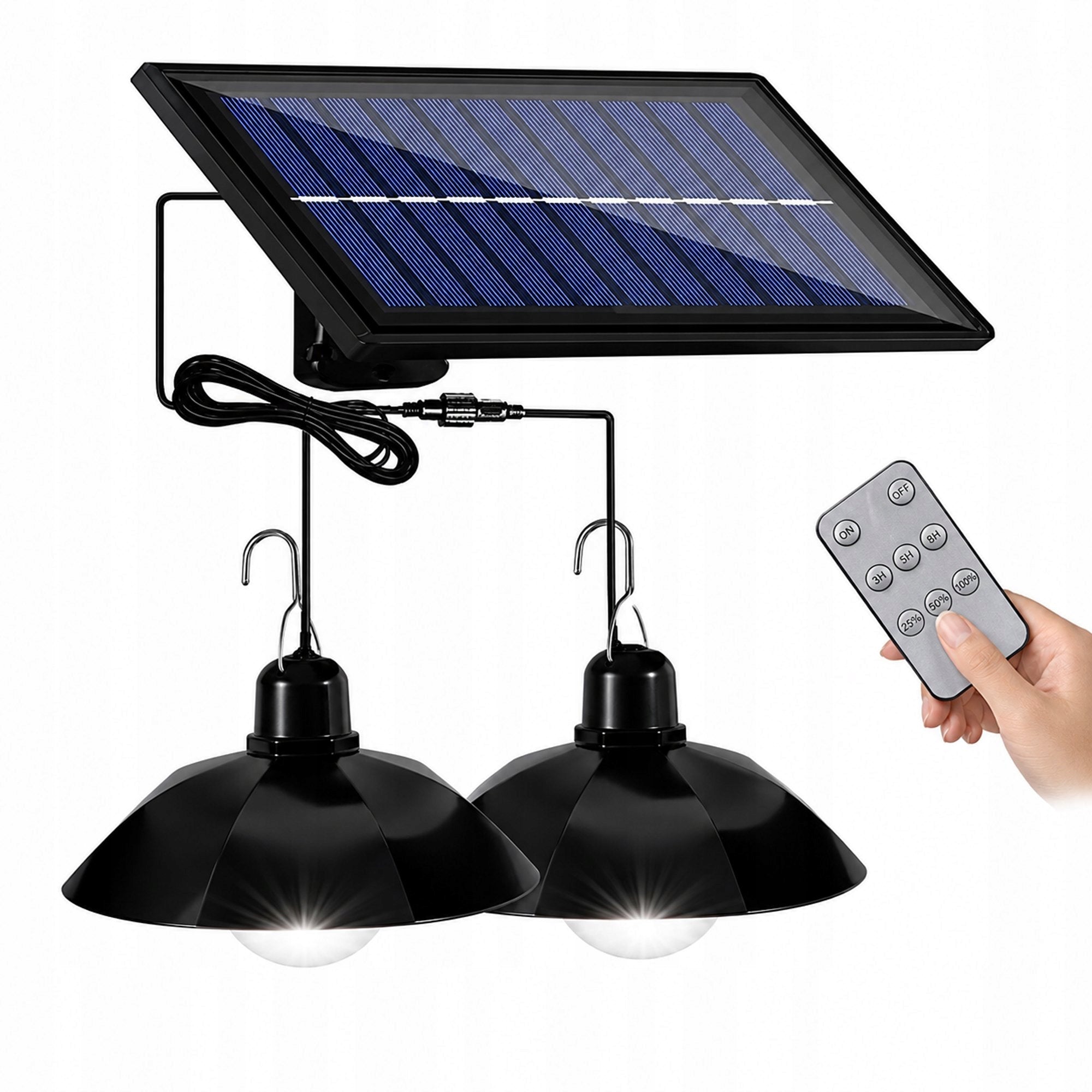 CHANDELIER 2x SOLAR LAMP HANGING LED GARDEN CEILING OUTDOOR + REMOTE CONTROL Brand Przydasie.pl