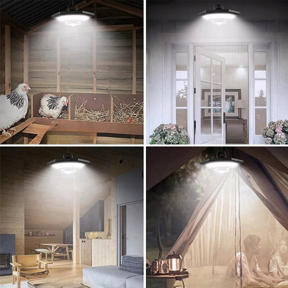 CHANDELIER SOLAR LAMP HANGING LED WATERPROOF FOR GARDEN, CHICKEN COOP + REMOTE CONTROL Kind hanging lamp