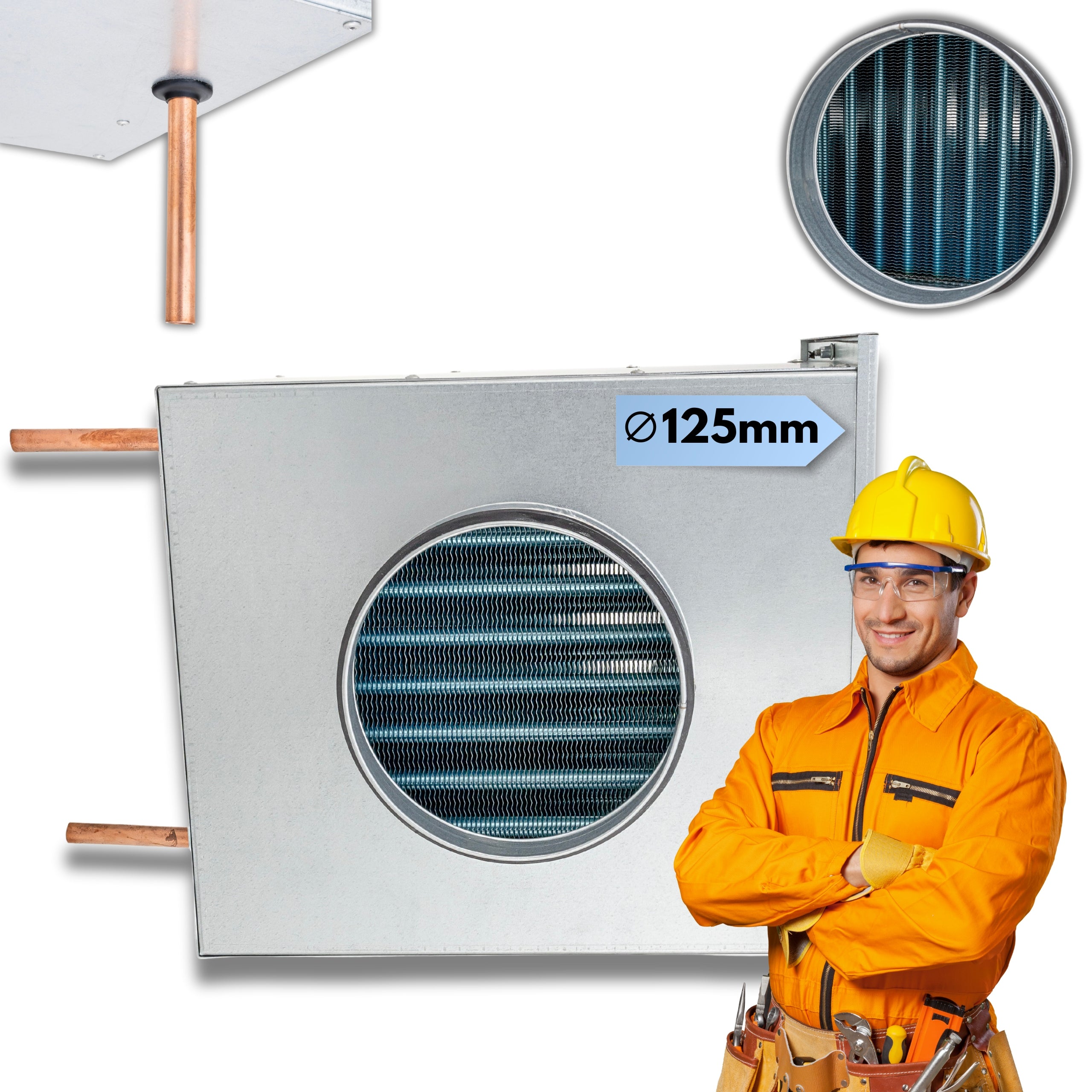 CHANNEL WATER HEATER Ø 125 mm Recuperation Water Heating