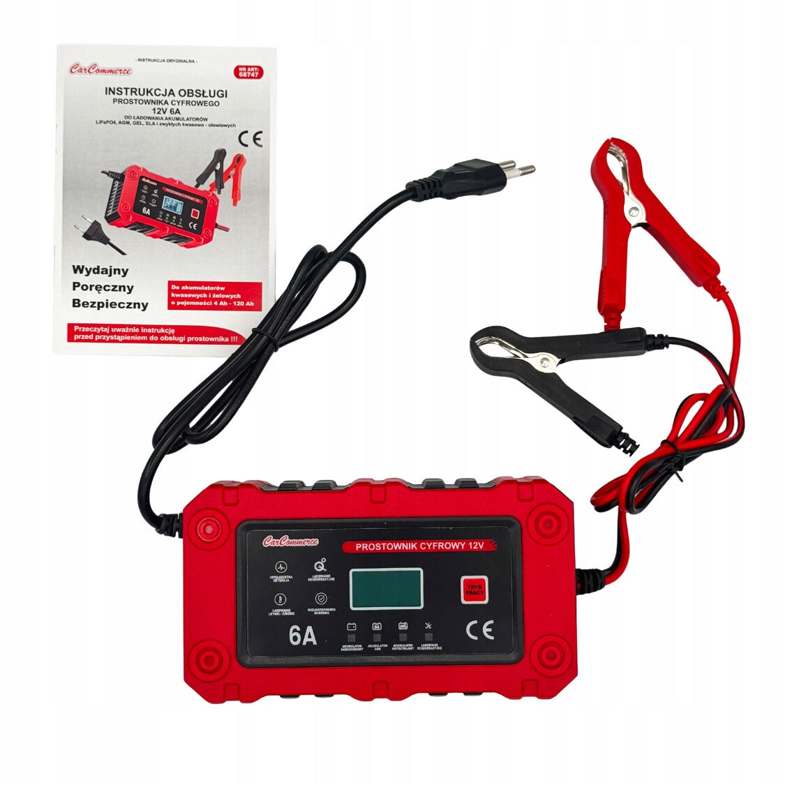 CHARGER DIGITAL RECTIFIER 12V 6A 4AH-120AH ACID GEL AGM Packaging status original