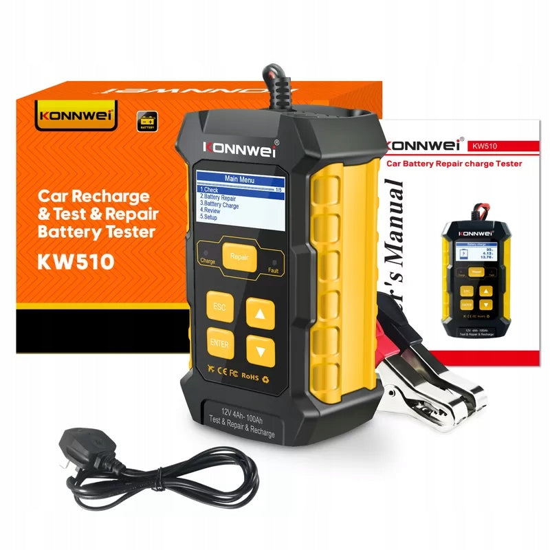 CHARGER LITHIUM GEL RECTIFIER KONNWEI KW510 12V CHARGING 5A PL MENU Brand Konnwei