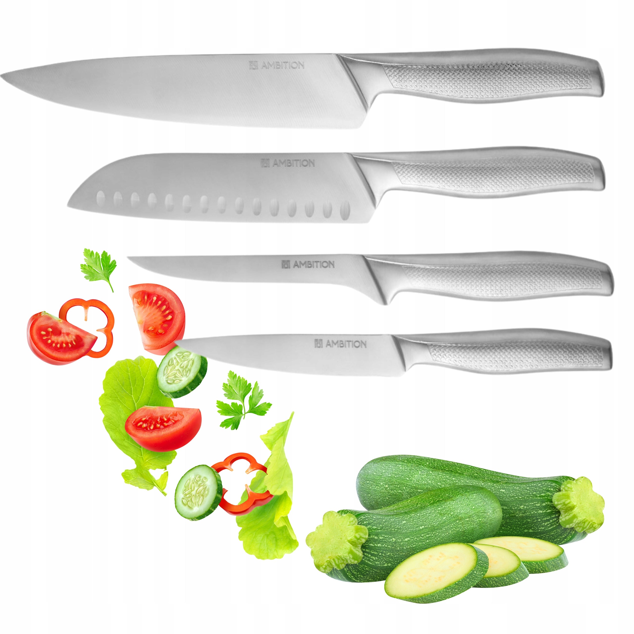 CHEF'S KITCHEN KNIVES FOR PEELING SANTOKU KITCHEN SET OF 4