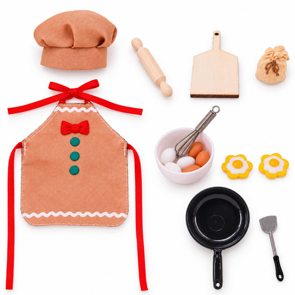 CHEF'S OUTFIT FOR ELF MISCHIEVOUS APRON PAN ACCESSORIES MISCHIEVOUS SET