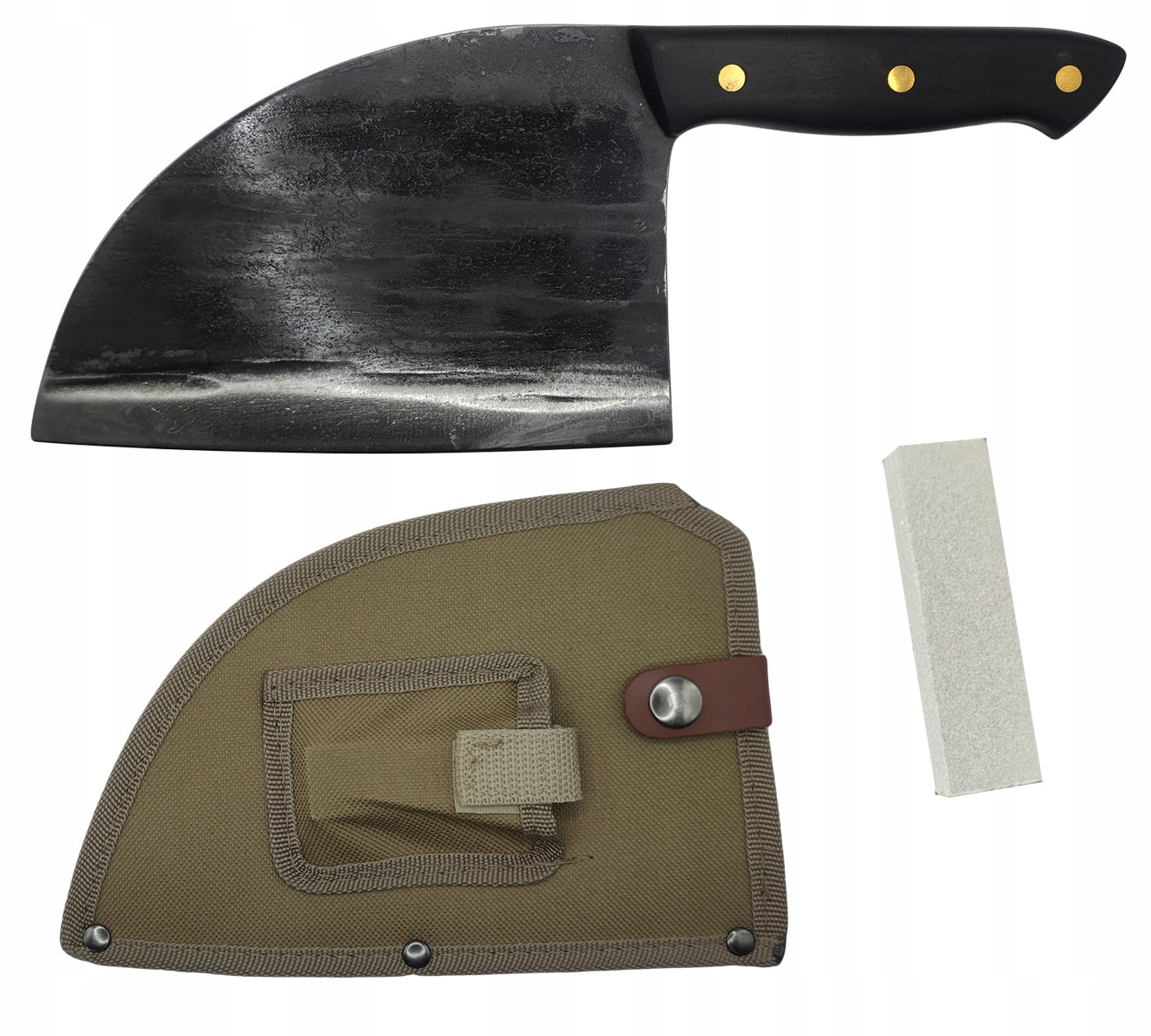 CHEF'S SERBIAN CLEAVER PLUS CASE AND WHETSTONE 30CM