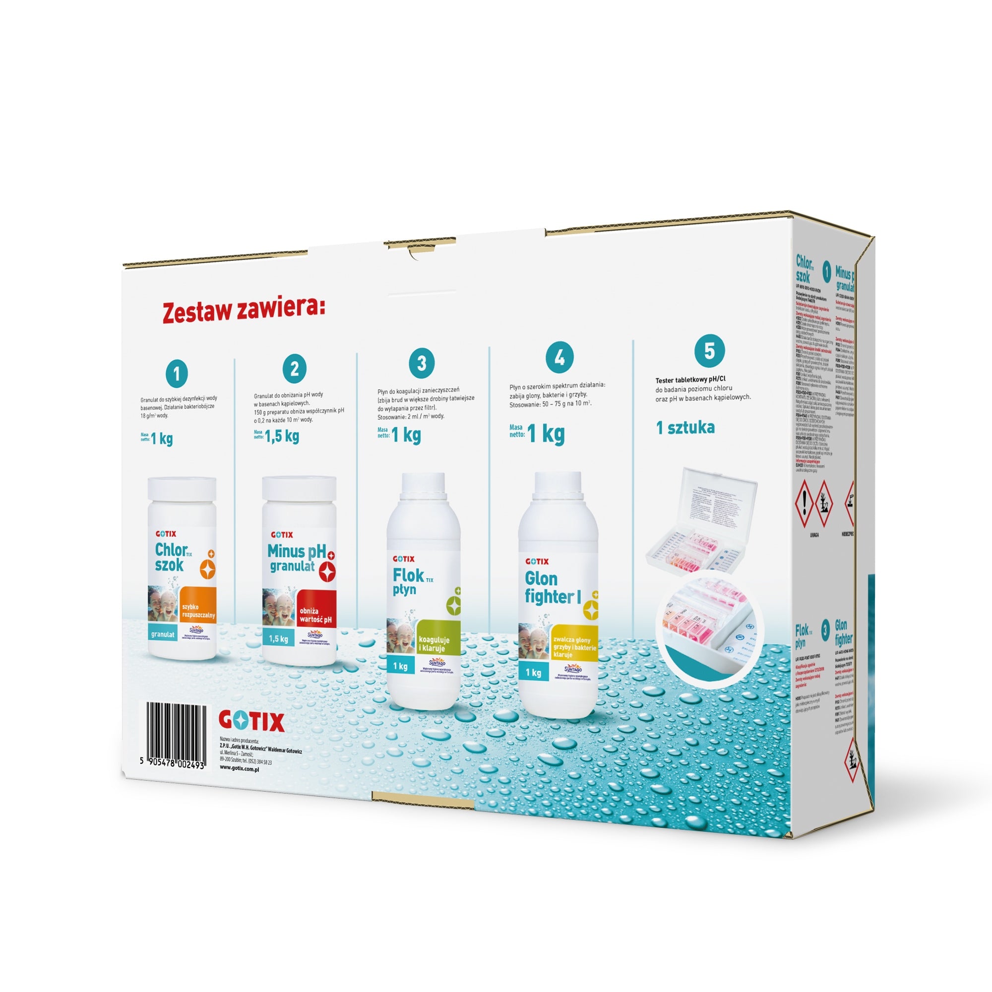 CHEMISTRY FOR POOL JACUZZI SPA Pool Chemistry Set with Active Oxygen 7in1 Kind cleaning agent