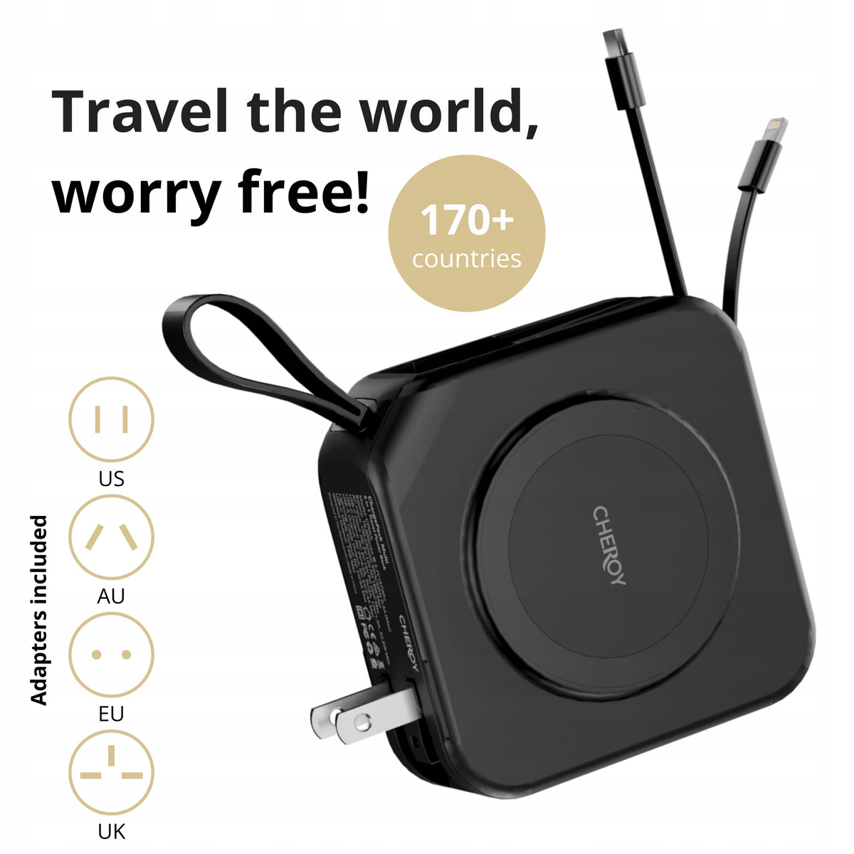CHEROY ChargePack Multi - 5 in 1 Wireless MagSafe Travel Powerbank 10000mAh Packaging status original